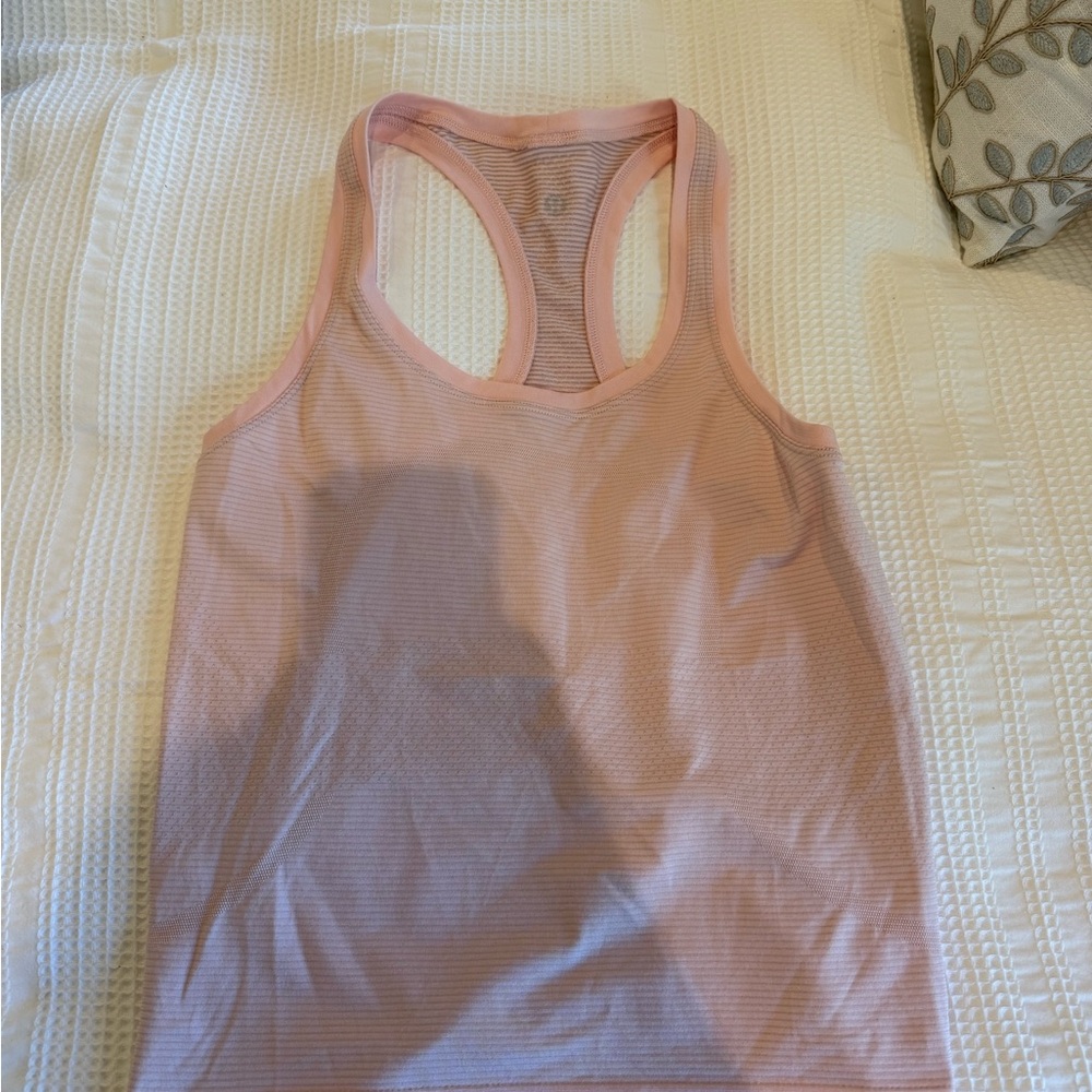Lulu Swiftly Tech Race Length Pink Racerback Tank Top